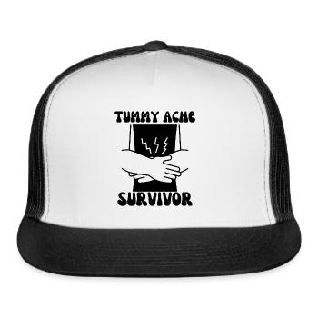 tummy ache survivor - Trucker Hat - white/black - Front