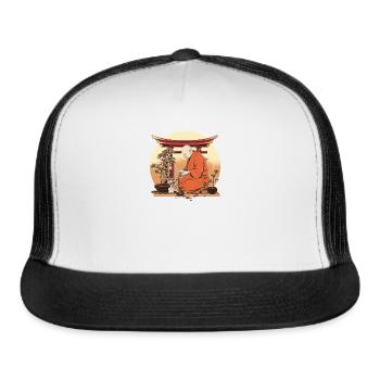 Bonsai tree plant bonsai tree Zen-monk bonsai - Trucker Hat - white/black - Front