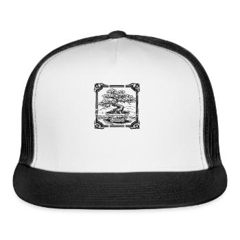 Bonsai tree bonsai-plants Vintage Flowerpot bonsai - Trucker Hat - white/black - Front