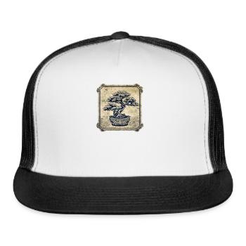 Bonsai tree bonsai-plants Vintage Bonsai-pots - Trucker Hat - white/black - Front