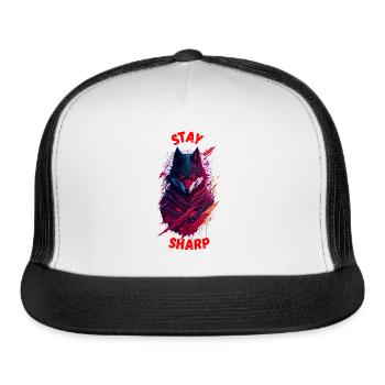 stay sharp - Trucker Hat - white/black - Front