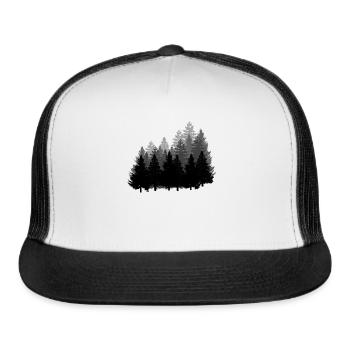 Love to hike in the forest - Pine Trees - Trucker Hat - white/black - Front