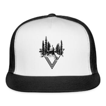 Pine trees - Trucker Hat - white/black - Front