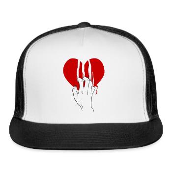 Heart scratch Design v1 - Trucker Hat - white/black - Front