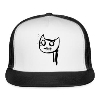 Mouth Sewn Shut - Trucker Hat - white/black - Front