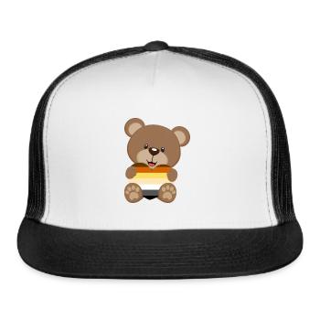 Teddy Bear LGBT Gay Pride Cartoon CSD Fetish - Trucker Hat - white/black - Front