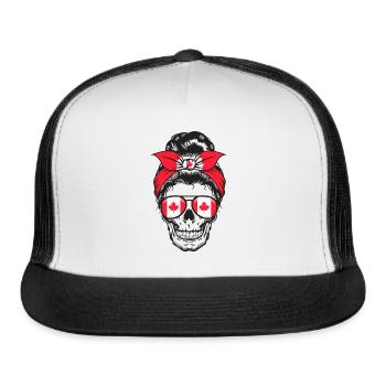 Skull Mom Canada - Trucker Hat - white/black - Front