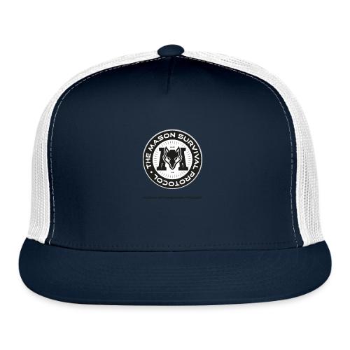 MasonSurvival Protocol Black Text - Trucker Hat