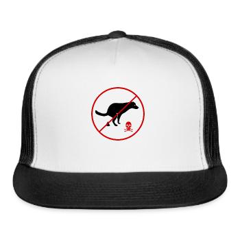 No Poop Dog Sign - Trucker Hat - white/black - Front
