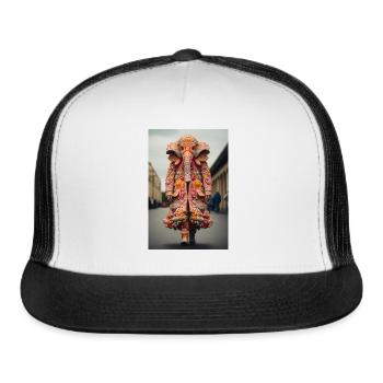 Baroque Styled Elephant - Fashion Week - Trucker Hat - white/black - Front