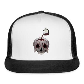 skull with coffee - Trucker Hat - white/black - Front