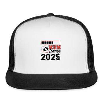 Expectant Mother 2025, Baby Loading 2025 - Trucker Hat - white/black - Front