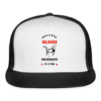 Donating Blood One Mosquito At A Time - Trucker Hat - white/black - Front