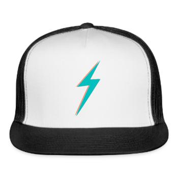 double Lightning Bolt Pink And Blue - Trucker Hat - white/black - Front