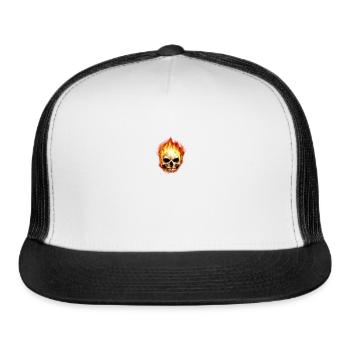 skull of fire - Trucker Hat - white/black - Front