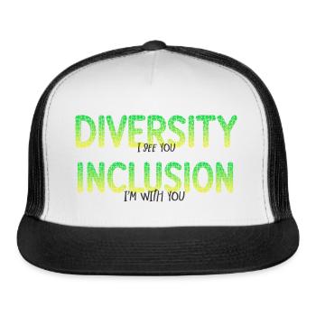 Diversity vs Inclusion - Trucker Hat - white/black - Front