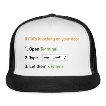Useful Guide: If CIA's Knocking On Your Do [Dark] - Trucker Hat - white/black - Front
