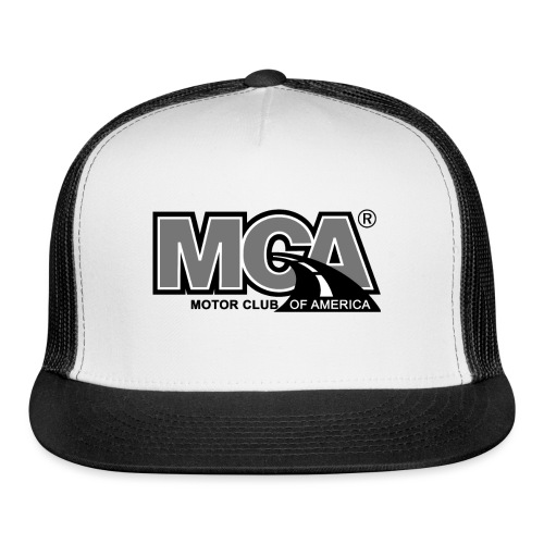 MCA Logo WBG Transparent BLACK WHITE TITLEfw fw pn - Trucker Cap