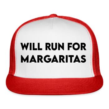 Will Run For Margaritas - Trucker Hat - white/red - Front