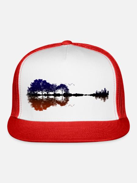 Nature Guitar - Trucker Hat - white/red