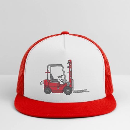 Red Fork-lift truck, stacker truck - Trucker Hat