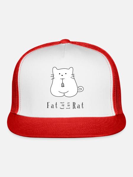 Fat Cat - Trucker Hat - white/red