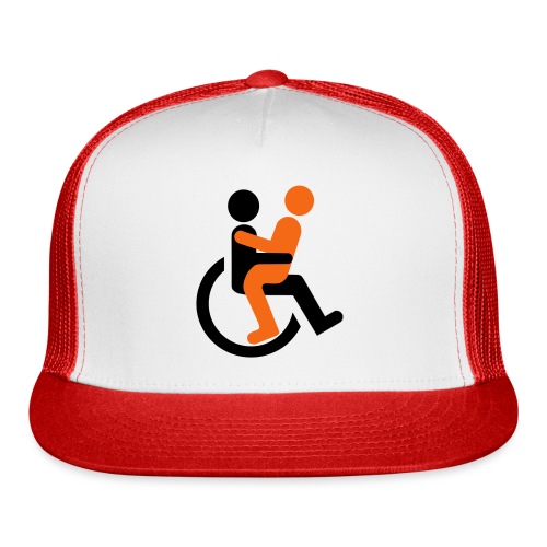 Sit with me on my wheelchair,wheelchair love, roll - Trucker Cap