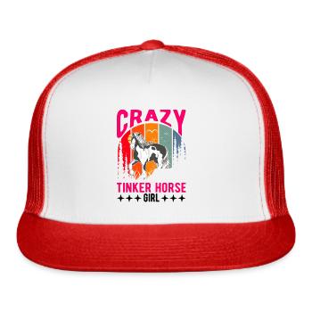 Crazy Tinker Horse Girl Irish - Trucker Hat - white/red - Front