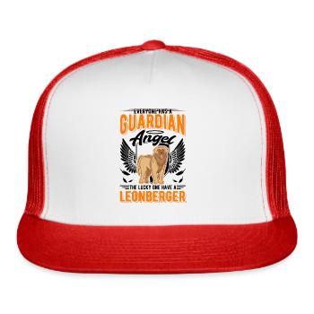 Leonberger Guardian Angel - Trucker Hat - white/red - Front