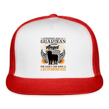 Leonberger Guardian Angel - Trucker Hat - white/red - Front
