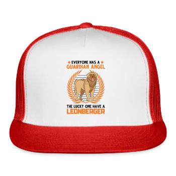Leonberger Guardian Angel - Trucker Hat - white/red - Front