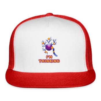 I'm Thinking Synapse - Neuroscience - Trucker Hat - white/red - Front