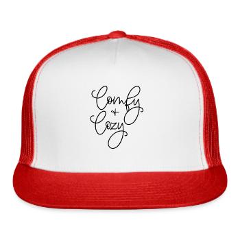 comfy and cozy - Trucker Hat - white/red - Front
