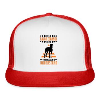 Galgo Espanol Thing Spanish Greyhound - Trucker Hat - white/red - Front