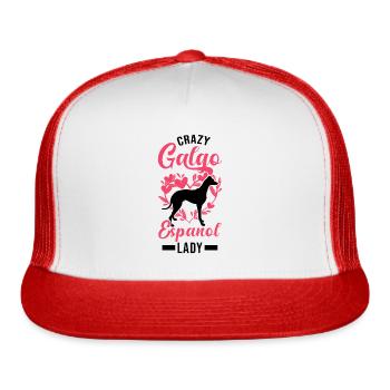 Crazy Galgo Espanol Lady Girl - Trucker Hat - white/red - Front