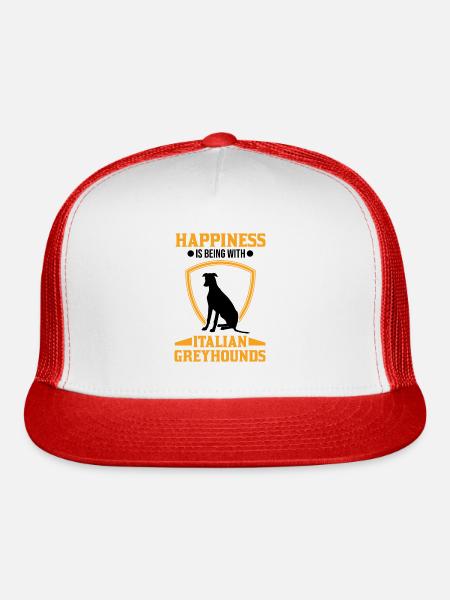 Italian Greyhound - Trucker Hat - white/red