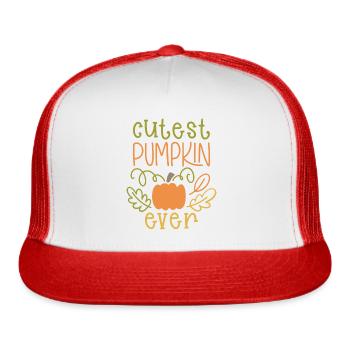 Cutest Pumpkin Ever - Trucker Hat - white/red - Front