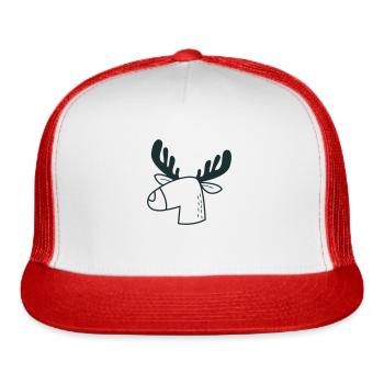 moosy mooses head - Trucker Hat - white/red - Front