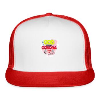 God destroy corona - Trucker Hat - white/red - Front