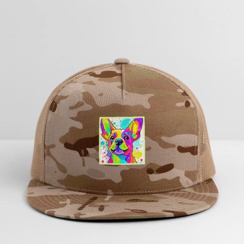 Vibrant Frenchie Bulldog Puppy Art - Trucker Hat