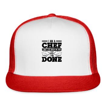 Chef Cooking Meals Culinary Cooks Baking - Trucker Hat - white/red - Front