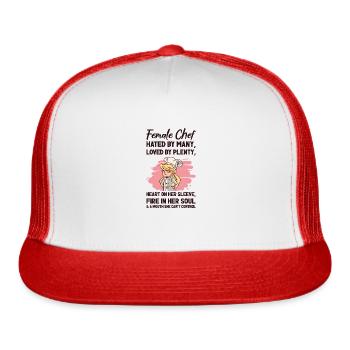 Female Chef Cooking Meals Food Lover - Trucker Hat - white/red - Front