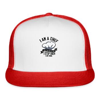 Chef Cooking Meals Culinary Cooks Baking - Trucker Hat - white/red - Front
