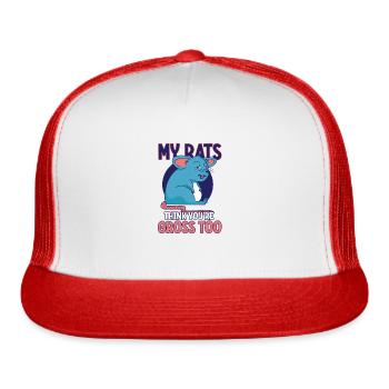 Rat Rodent Pet Rat Owners Domestic Rat - Trucker Hat - white/red - Front