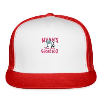 Rat Rodent Pet Rat Owners Domestic Rat - Trucker Hat - white/red - Front