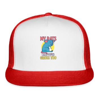 Rat Rodent Pet Rat Owners Domestic Rat - Trucker Hat - white/red - Front