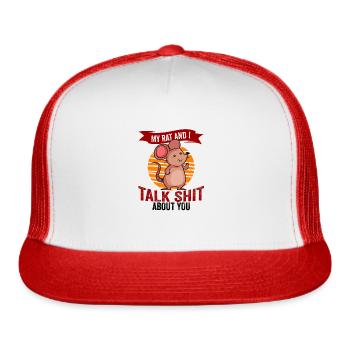 Rat Rodent Rat Lovers Mouse Pet - Trucker Hat - white/red - Front