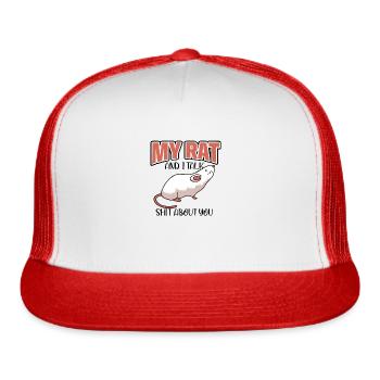 Rat Rodent Rat Lovers Mouse Pet - Trucker Hat - white/red - Front