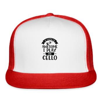 Music Cello Instrument Classical Music Cellist - Trucker Hat - white/red - Front