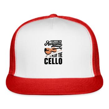 Music Cello Instrument Classical Music Cellist - Trucker Hat - white/red - Front